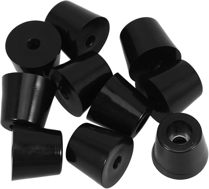 DOITOOL 10pcs Black Rubber Feet Pads for Washing Machine Furniture Leg Grips Anti Slip Vibration Protectors - Image 1